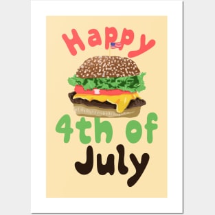 Burger 4th of July Design 1 Posters and Art